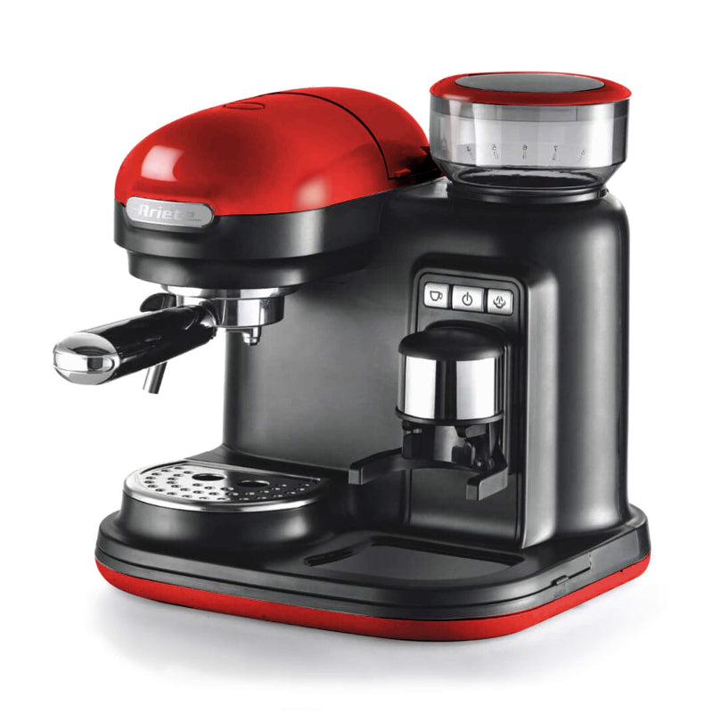 Moderna Espresso With Professional Grinder Red