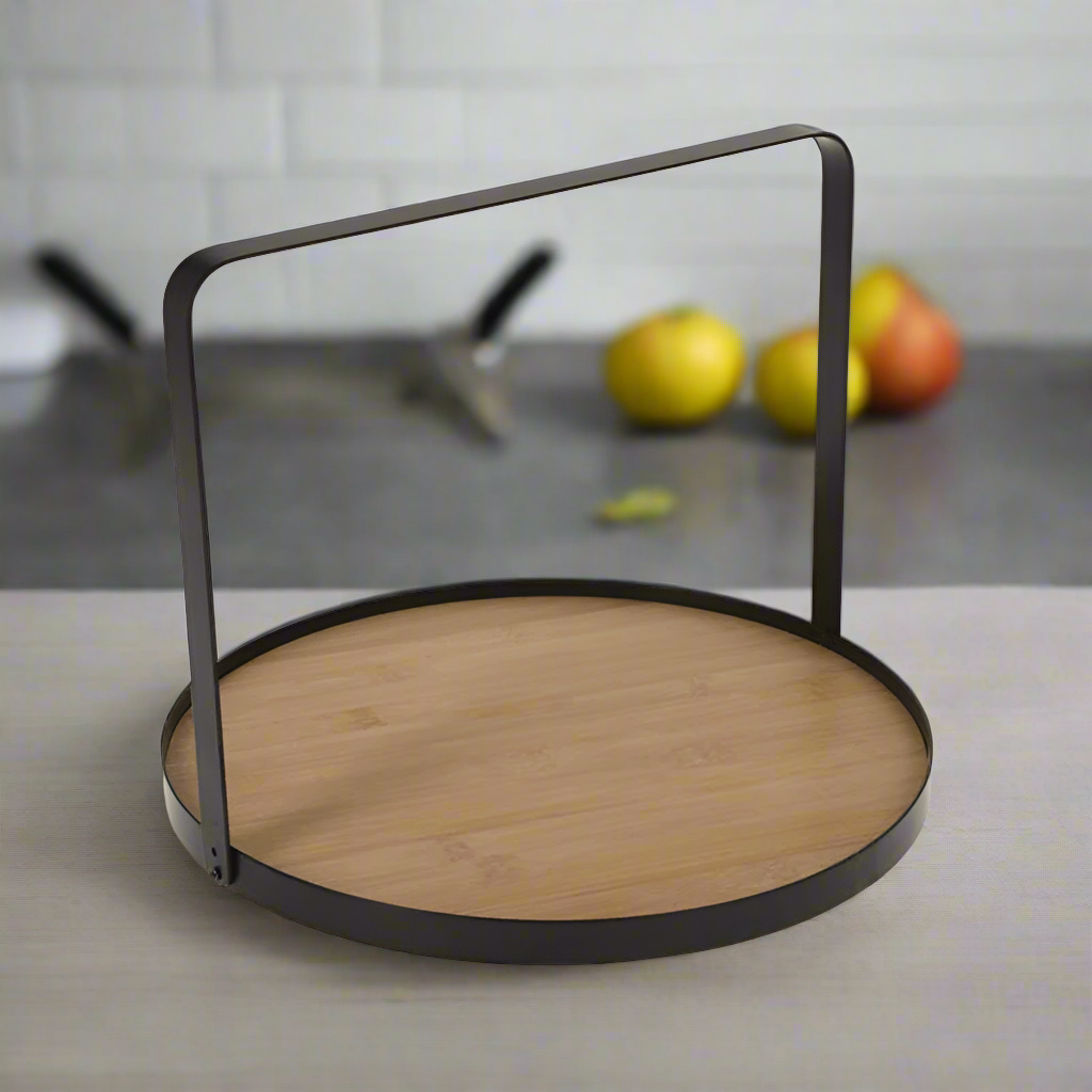 Serving Tray Bamboo With Metal