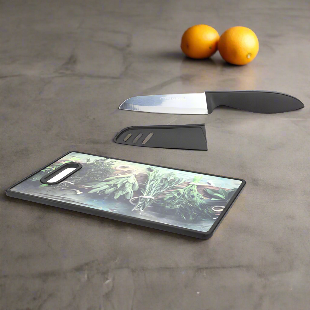 Cutting Board With Knife