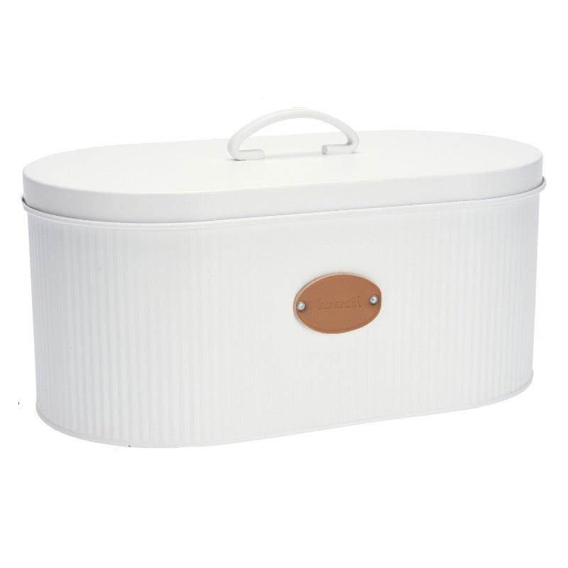 Bread Bin Metal White 33x18x15