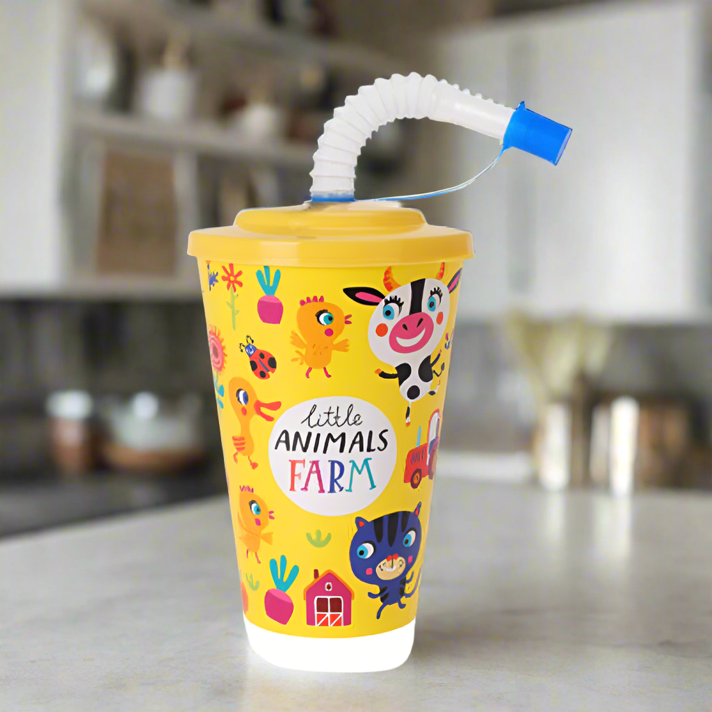 Drinking Mug With Straw (Set of 4)