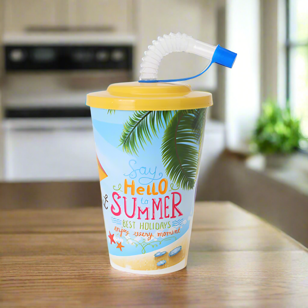 Drinking Mug With Straw (Set of 4)