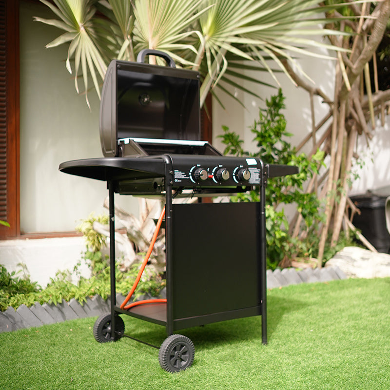 Gas Bbq Grill 3-Burner Black