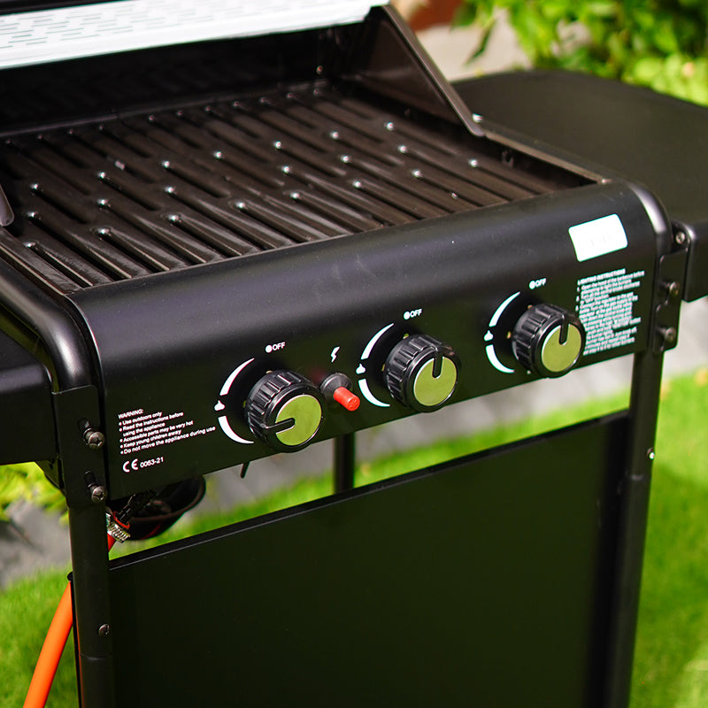 Gas Bbq Grill 3-Burner Black
