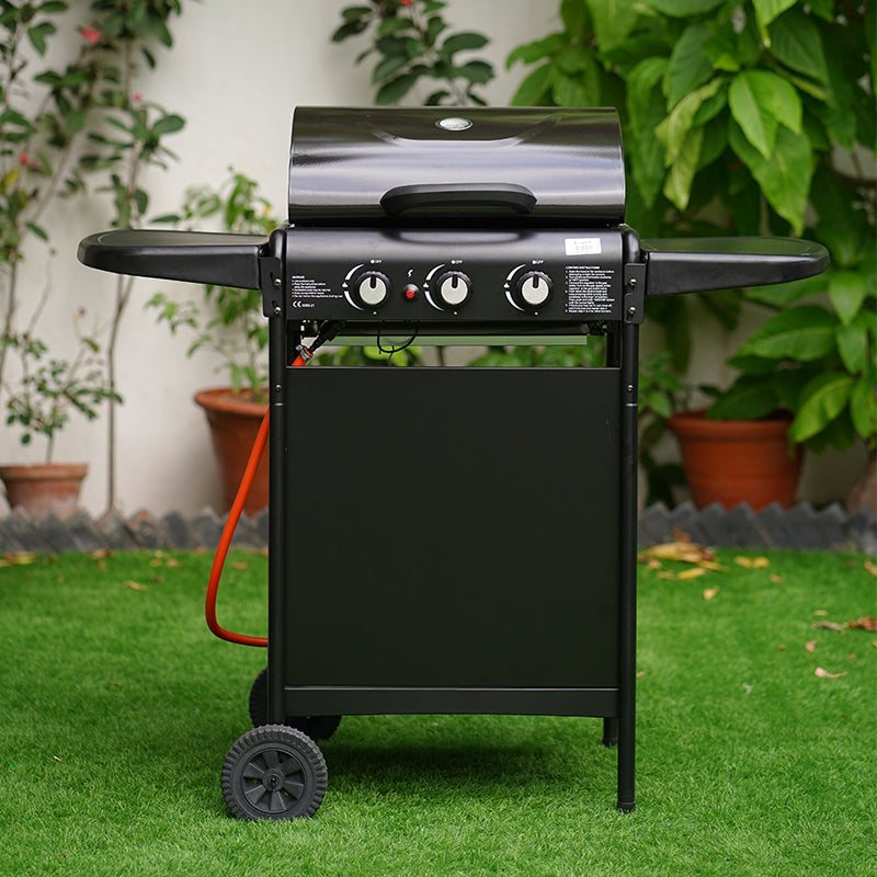 Gas Bbq Grill 3-Burner Black