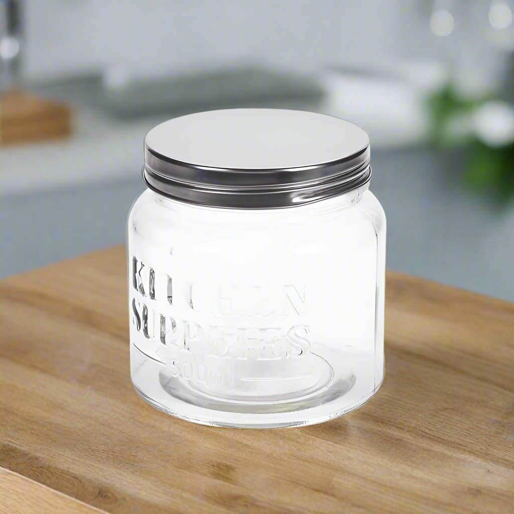 Glass Storage Jar With Lid 500ml