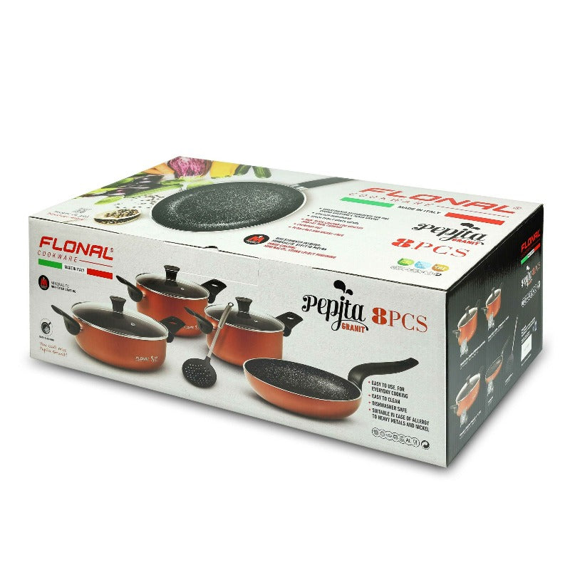 8 Pcs Cookware Set Pepita Granit