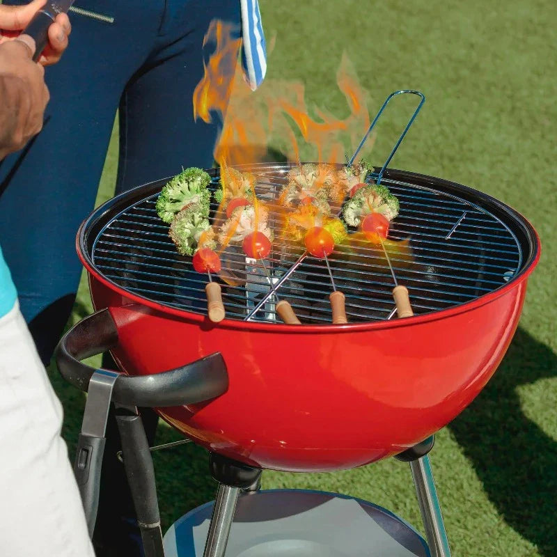 Charcoal BBQ Grill Spherical Red