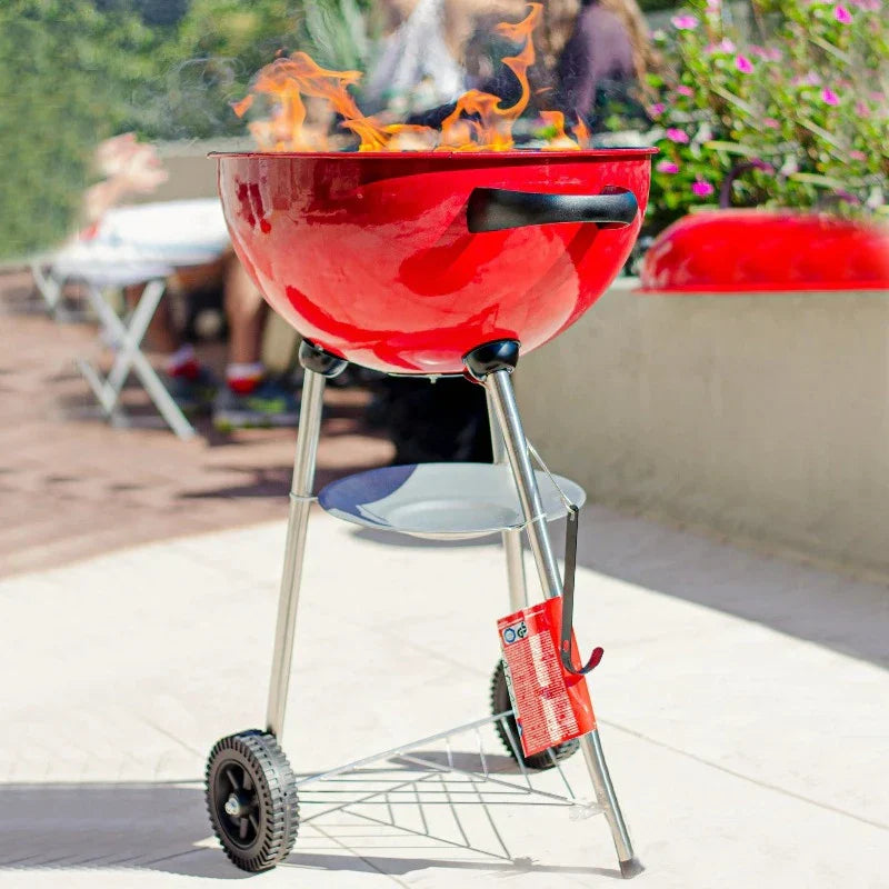Charcoal BBQ Grill Spherical Red