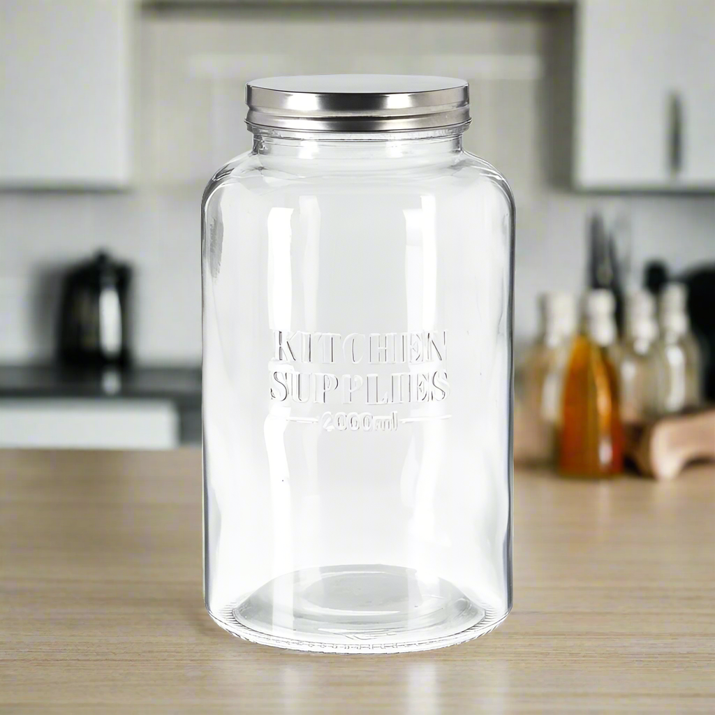Glass Storage Jar With Lid 2L