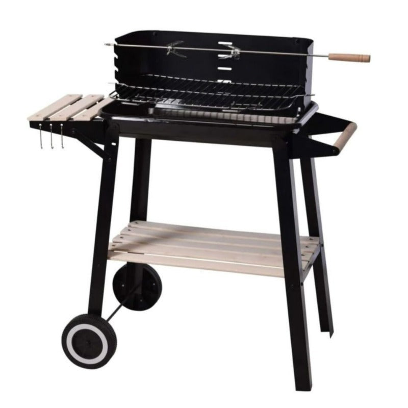 Charcoal BBQ Grill Rectangular Black