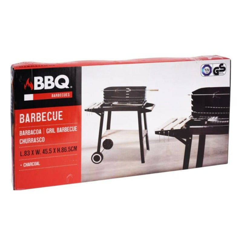 Charcoal BBQ Grill Rectangular Black