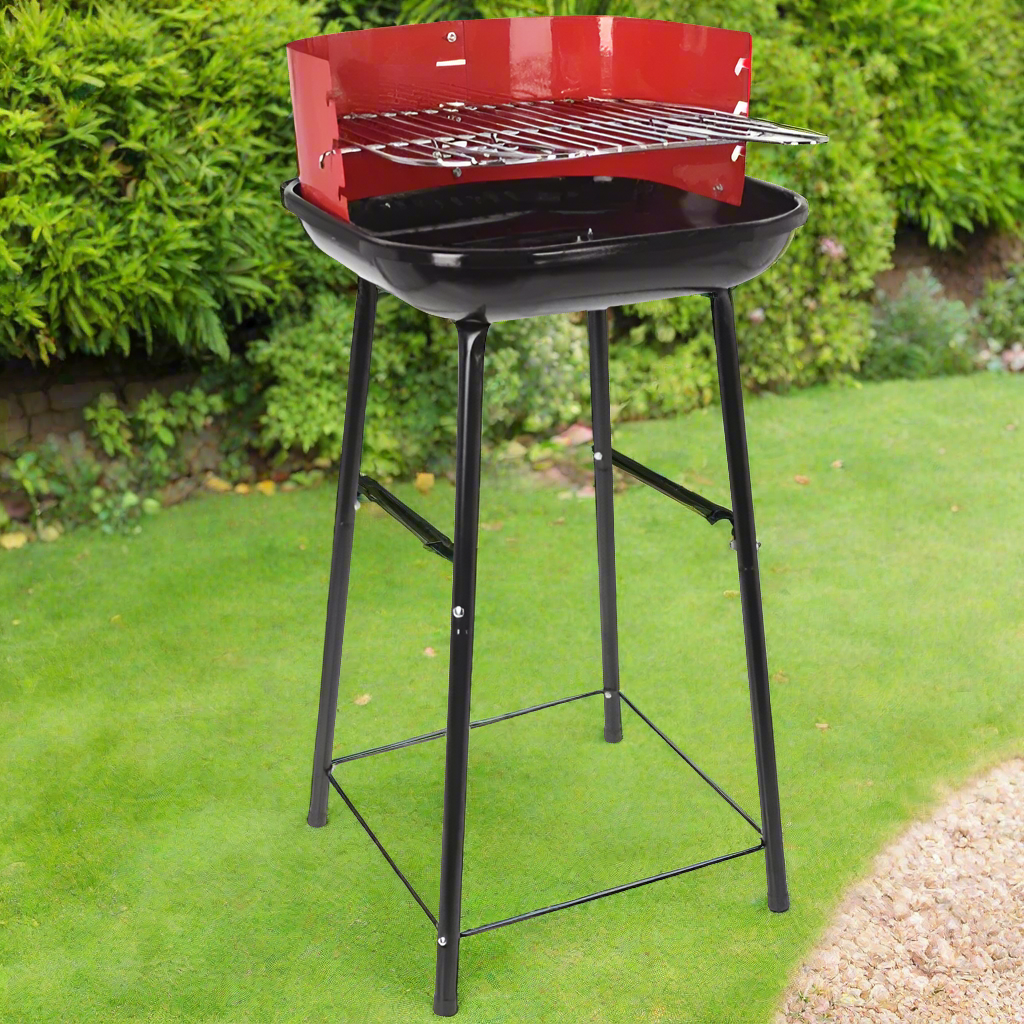 Charcoal BBQ Grill Red & Black