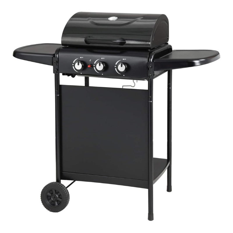 Gas Bbq Grill 3-Burner Black