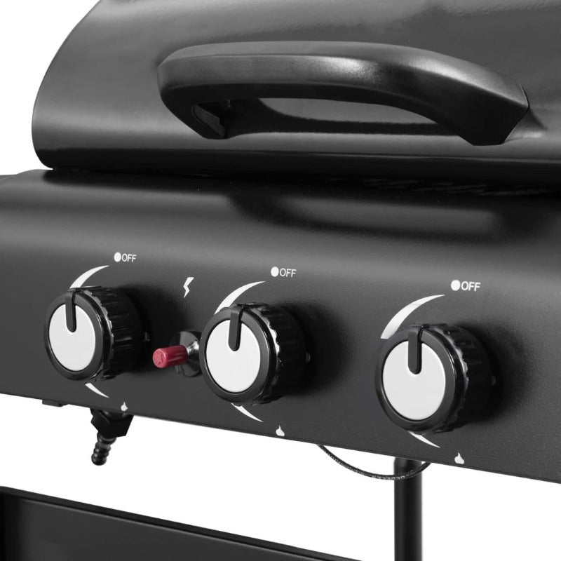 Gas Bbq Grill 3-Burner Black