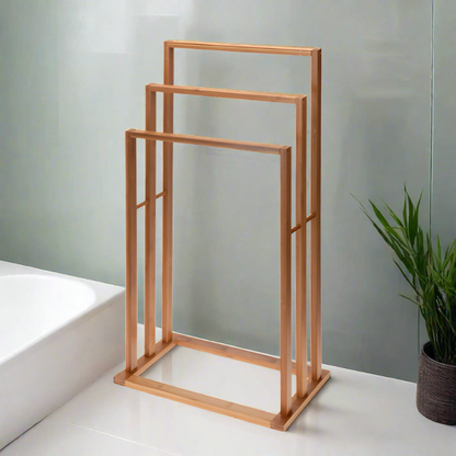 Towel Rack Bamboo With 3 Bars