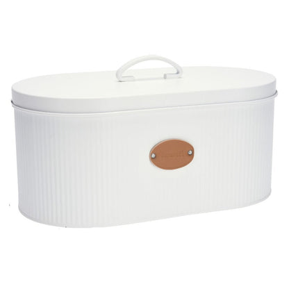 Bread Bin Metal White 33x18x15
