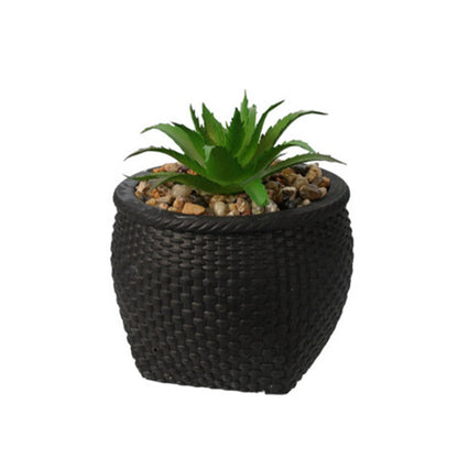 Faux Plant In Cement Pot