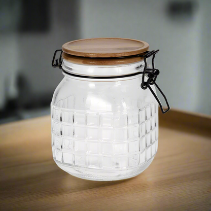 Glass Storage Jar With Bamboo Lid 1.1L