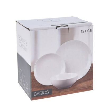 Porcelain Dinner Set White (Set of 12)