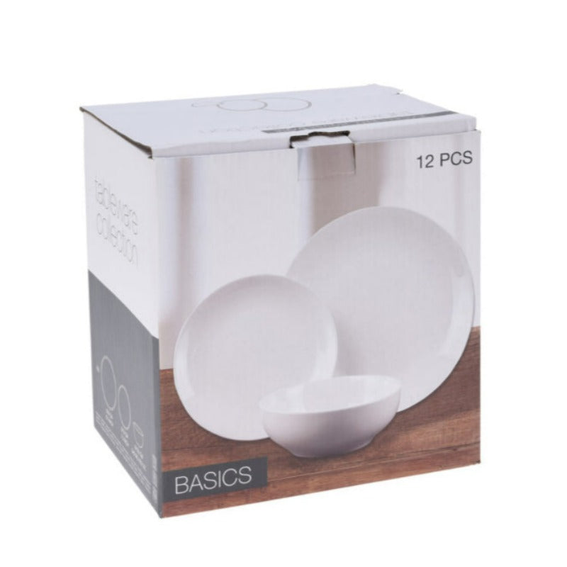 Porcelain Dinner Set White (Set of 12)