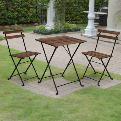 Bistro Set Black Frame 3pcs