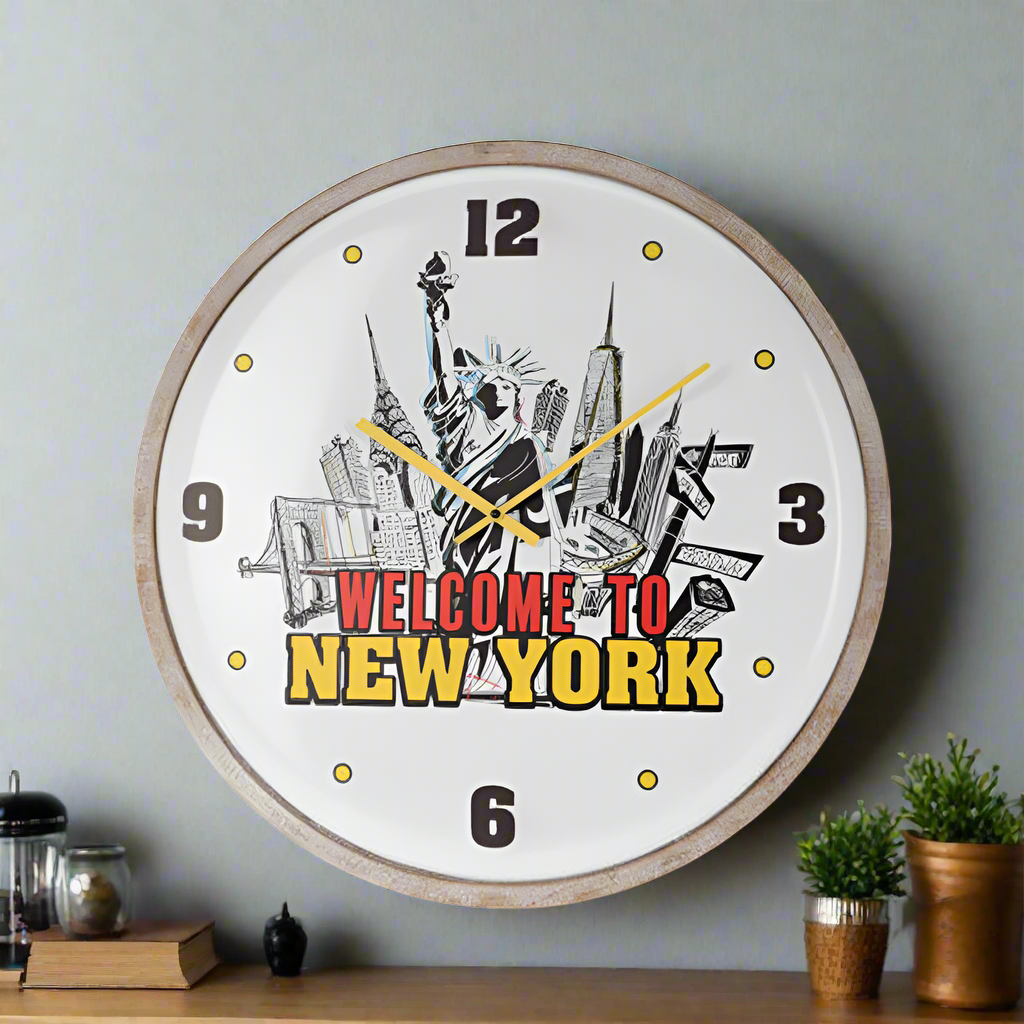 Wall Clock Metal MDF 64cm