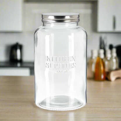 Glass Storage Jar With Lid 2L