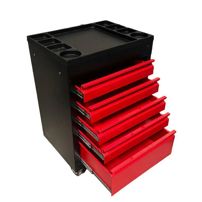 5 Drawer Tool Trolley Black & Red