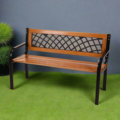 Bench Wood Black Frame