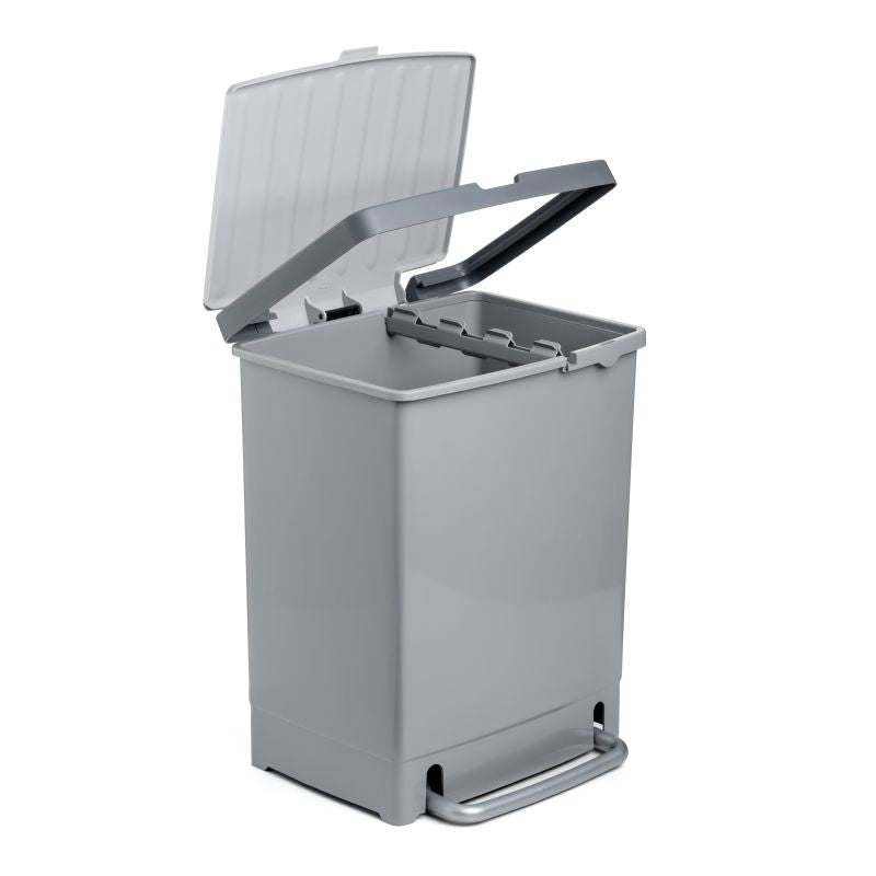 Recycling Bin 25L With Separator Grey
