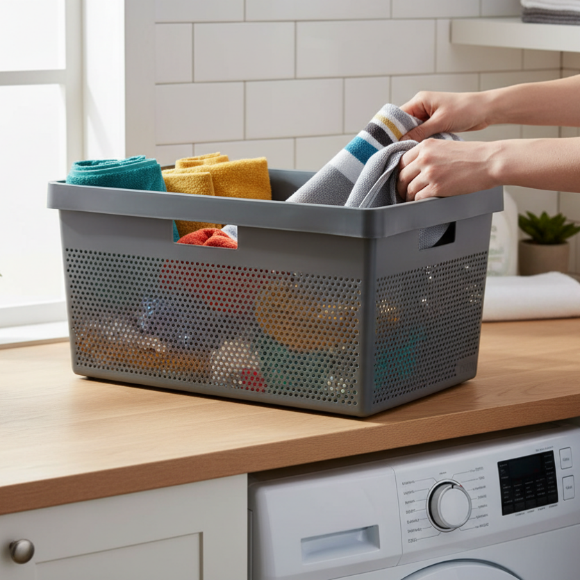 Laundry Basket 40L Bohol Anthracite Grey