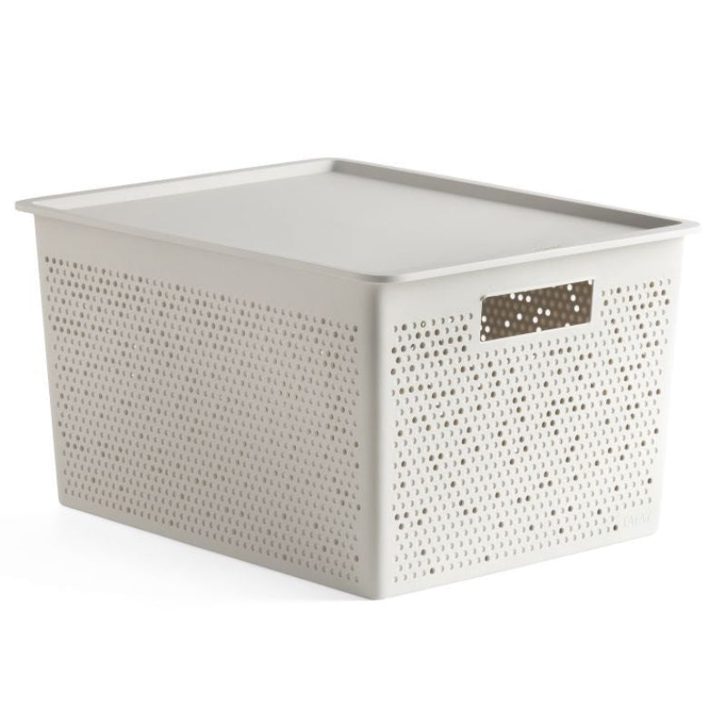 Storage Basket 20L With Lid Bohol Sky White