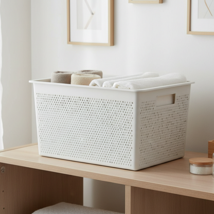 Storage Basket 20L With Lid Bohol Sky White