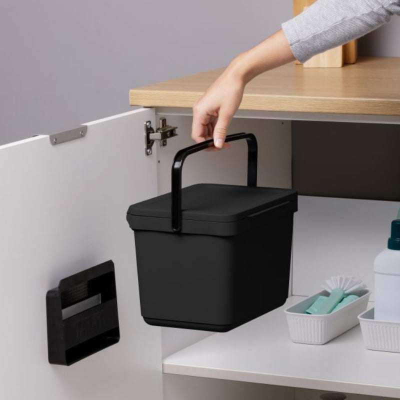 Organic Bin 6L Smart With Bracket Black