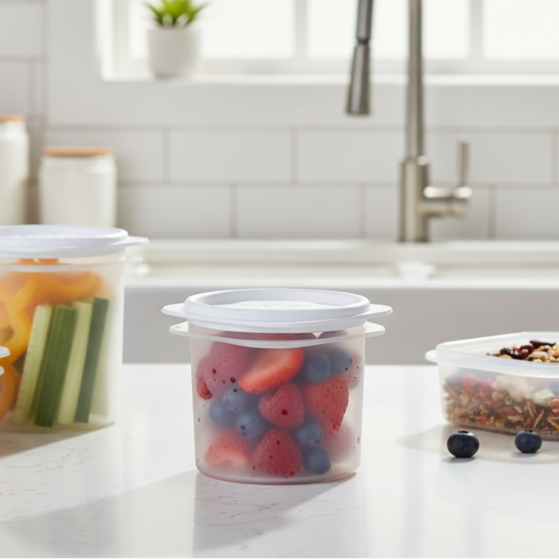 Food Container Top Flex 0.3L Transparent White