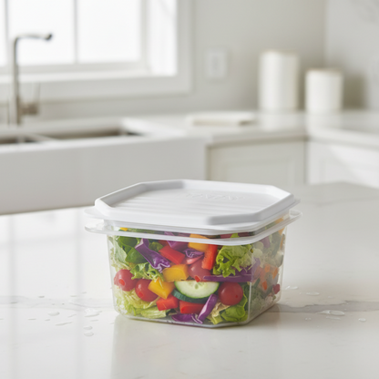 Food Container Top Flex 0.6L Transparent White