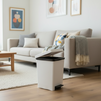 Pedal Dust Bin Cubik White 23L